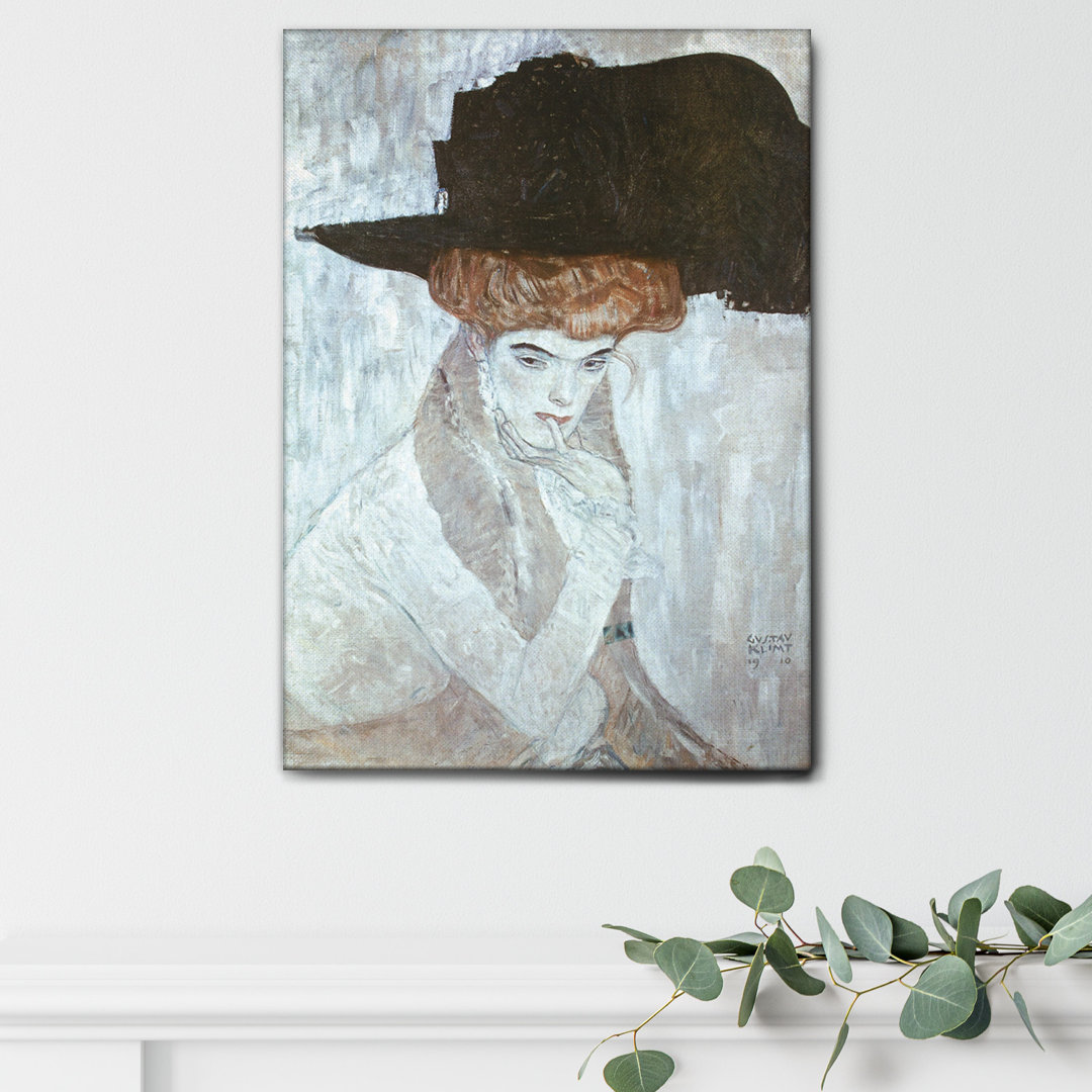 Leinwandbild The Black Hat von Gustav Klimt