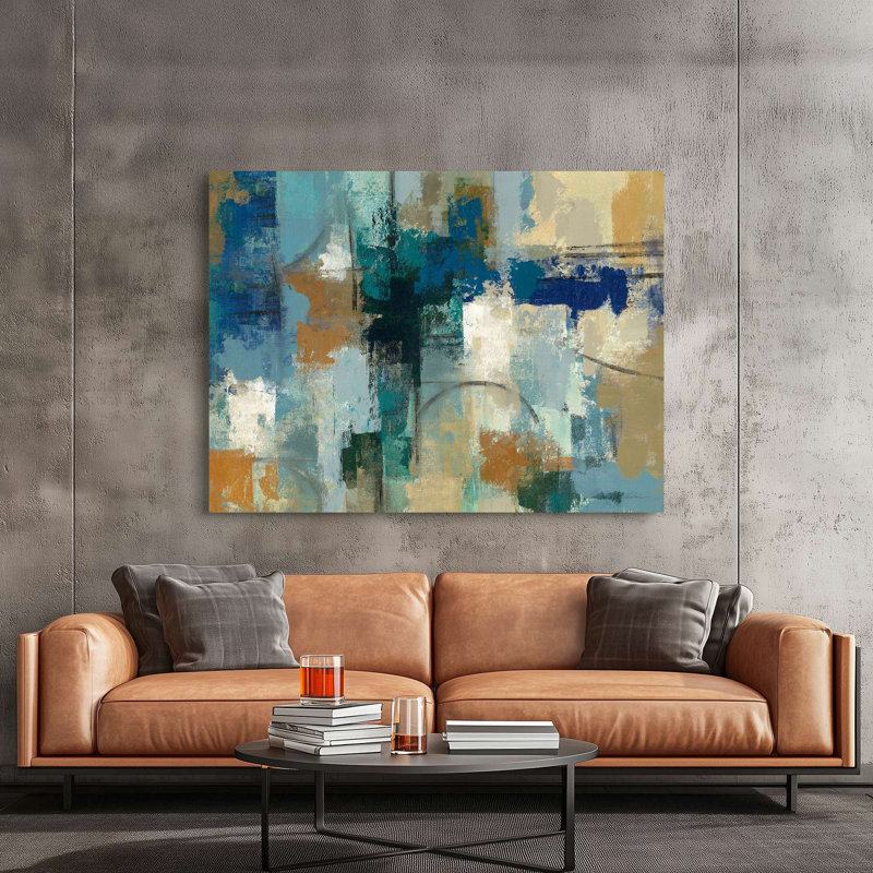 Abstract Jasper Lagoon by Silvia Vassileva - Wrapped Canvas Print, 70 cm H x 100 cm W