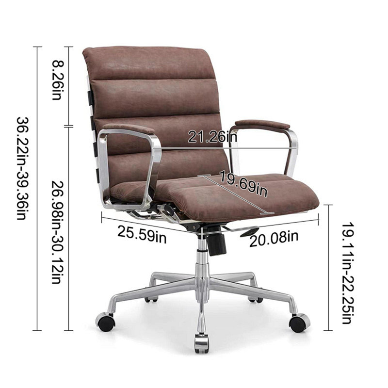 Fauteuil de bureau en simili cuir Denarious, Brun antique