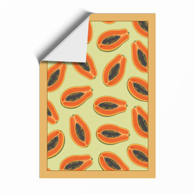 Papaya Halves Retro - Framed Print