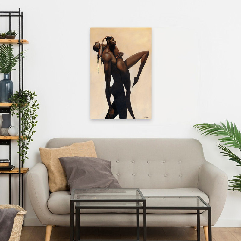 Take Me Away - Art figuratif africain-américain multicouleur, H 24 po x l 16 po