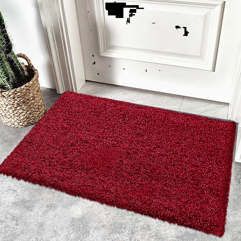 Solid Colour Shag Area Rug, Rectangle 60 x 110 cm