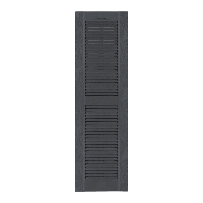 Volet à persiennes sur mesure avec dessus cathédrale, Gris foncé, 37", 12"