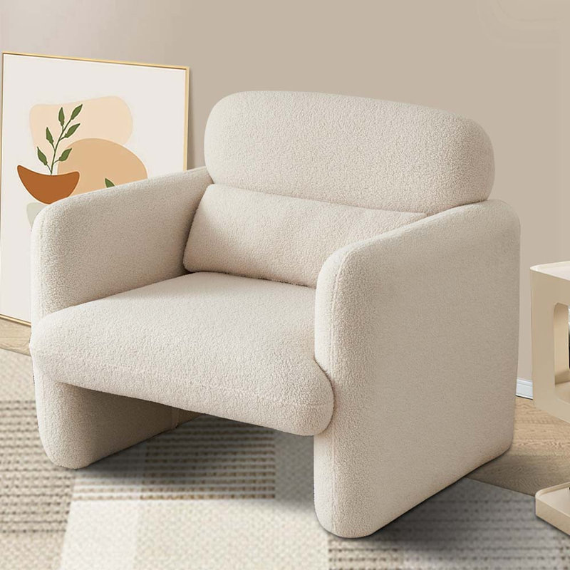 Fauteuil large 33,86 po Vicky, Polyester beige