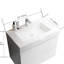 Lavabo contemporain à surface solide blanc brillant - intégré avec trop-plein, sans drain ni robinet, rendant les salles de bain contemporaines et fonctionnelles