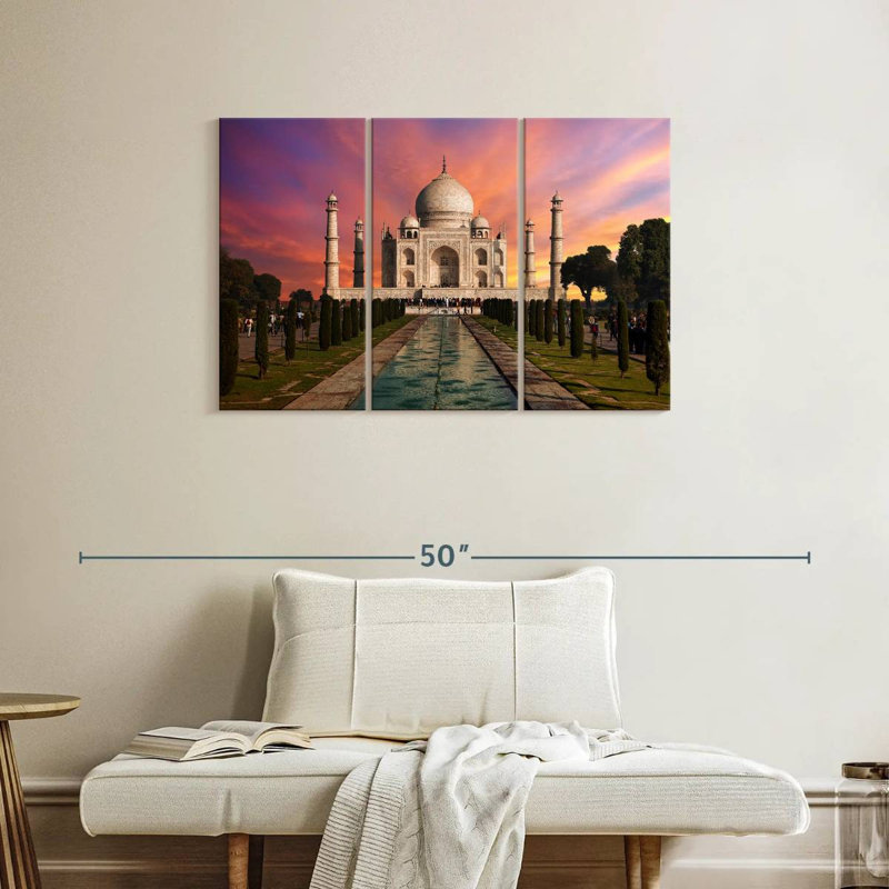 Lever de soleil au Taj Mahal, H 24 po x l 38 po