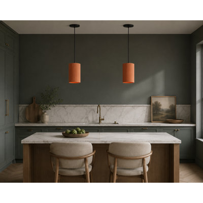 Calcott 1-Light Dimmable Concrete Cylinder Pendant with Adjustable Height