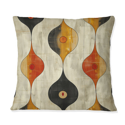 Coussin décoratif orange, orange et jaune quadrilobe