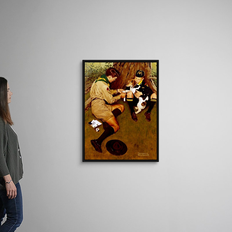 «Friend In Need», art mural sur toile, H 42 po x l 32 po x P 1,75 po, Cadre flottant noir