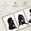 Silhouette de femmes émotives, reproduction sur toile-93062199