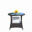 Table basse ronde pour l'extérieur avec 1 table basse en verre trempé transparent