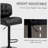 HOMCOM bar stool set of 2, with adjustable seats, thick padded cushion seats, and metal footrests, suitable for home bars, black-534315104