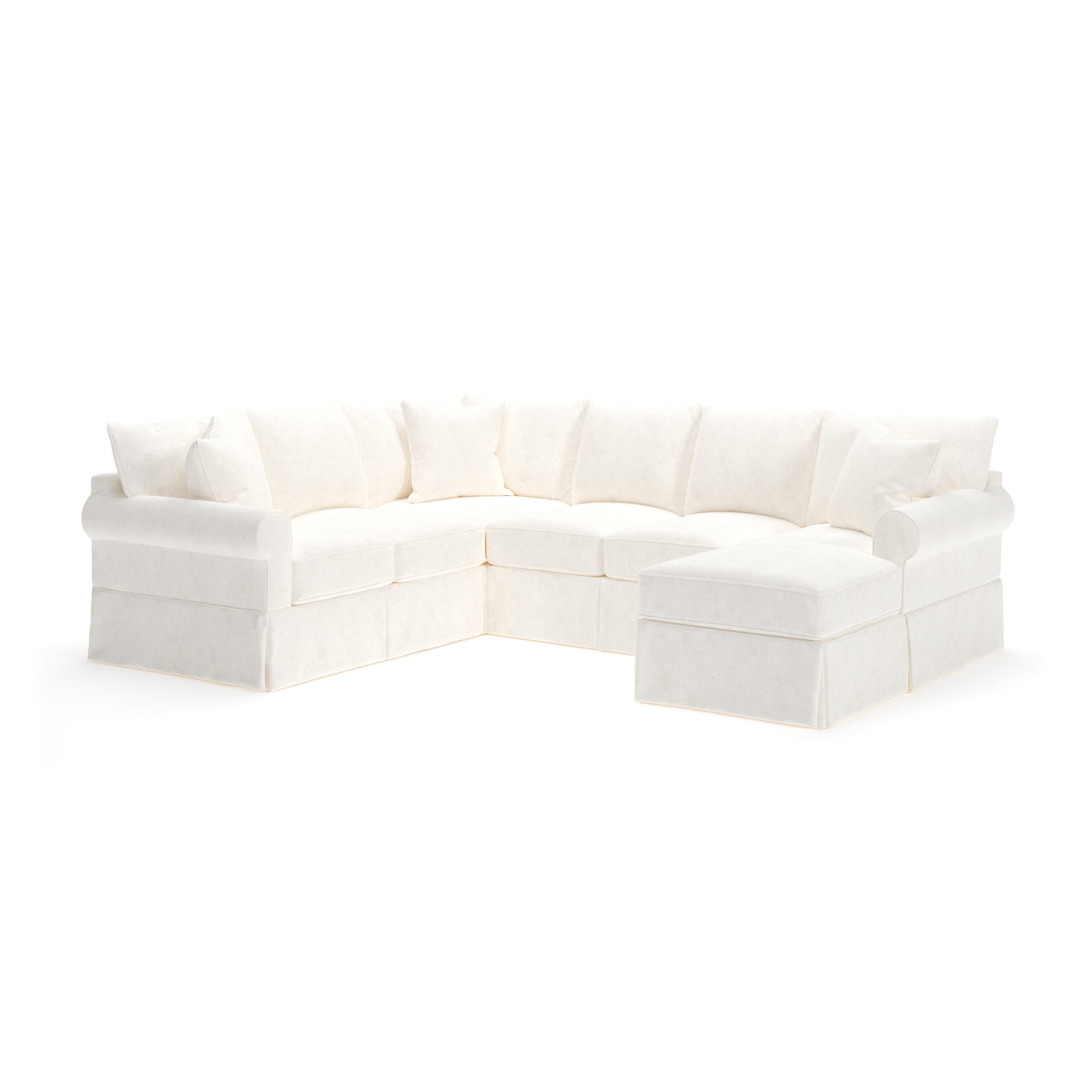 Amari Upholstered U-Sectional, Bevin Natural Linen Blend, Right Hand Facing