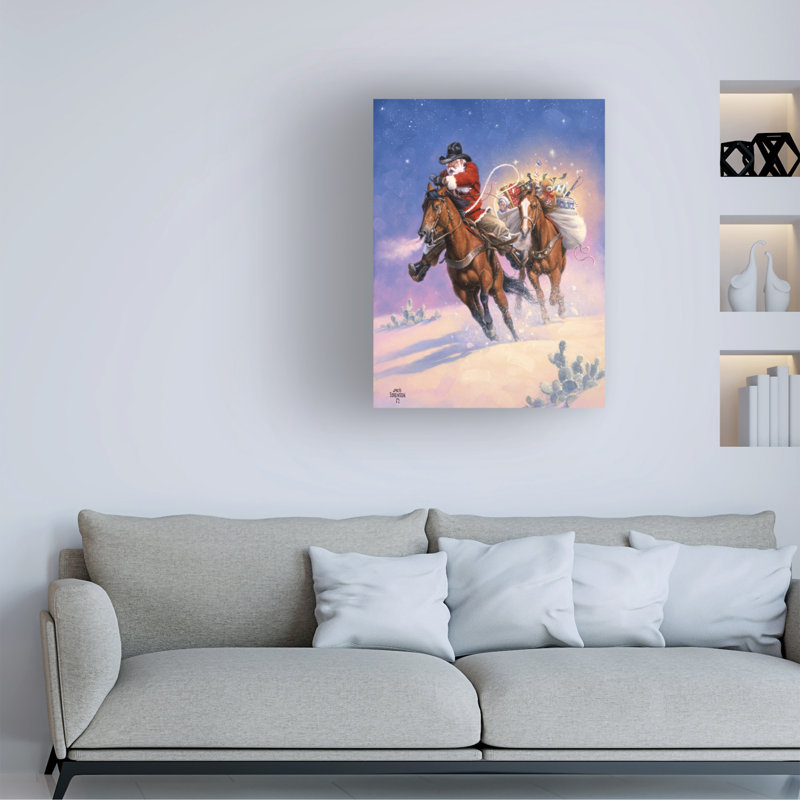 Jack Sorenson, «Santas Big Ride», art sur toile, H 19 po x l 14 po