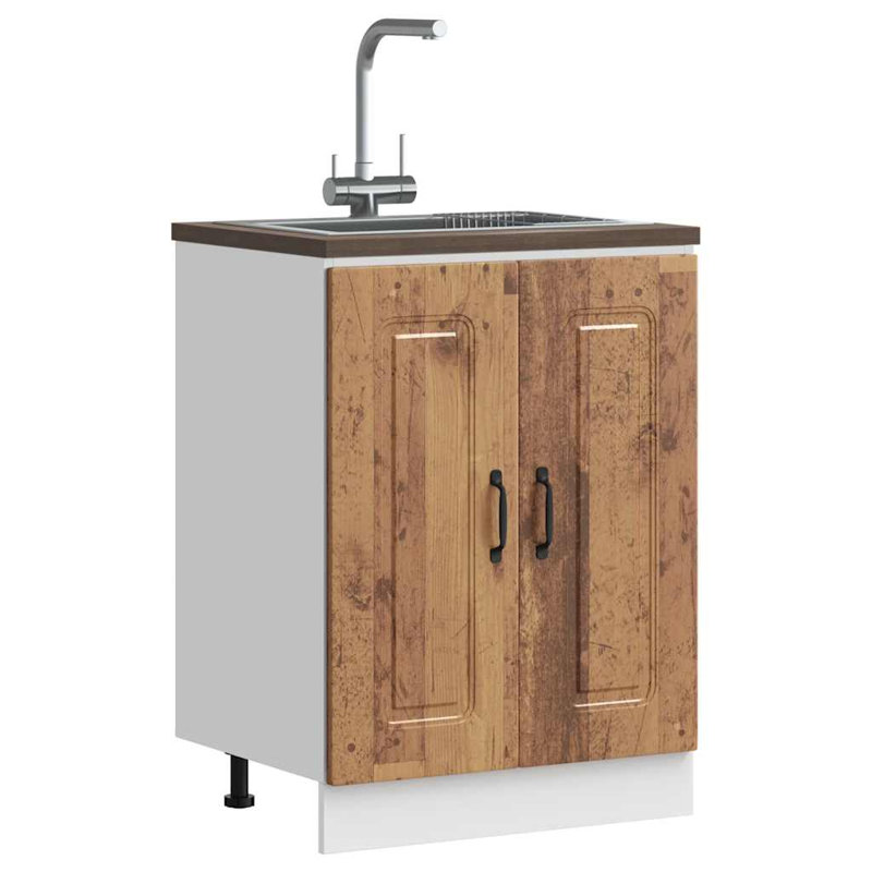 Sink Base Cabinet Kalmar 60X46x81.5 Cm Engineered Wood, Old Wood