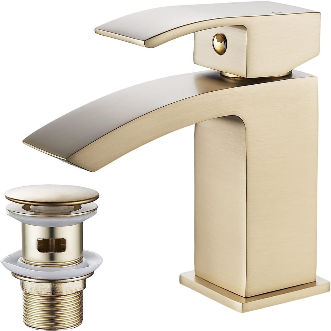 Kalona Basin Faucet With Drain Bathroom Waterfall Basin Faucet Pillar Tap