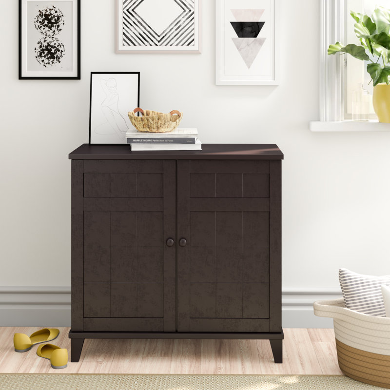 Aadhiran 16 Pair Wood Modern Shoe Cabinet