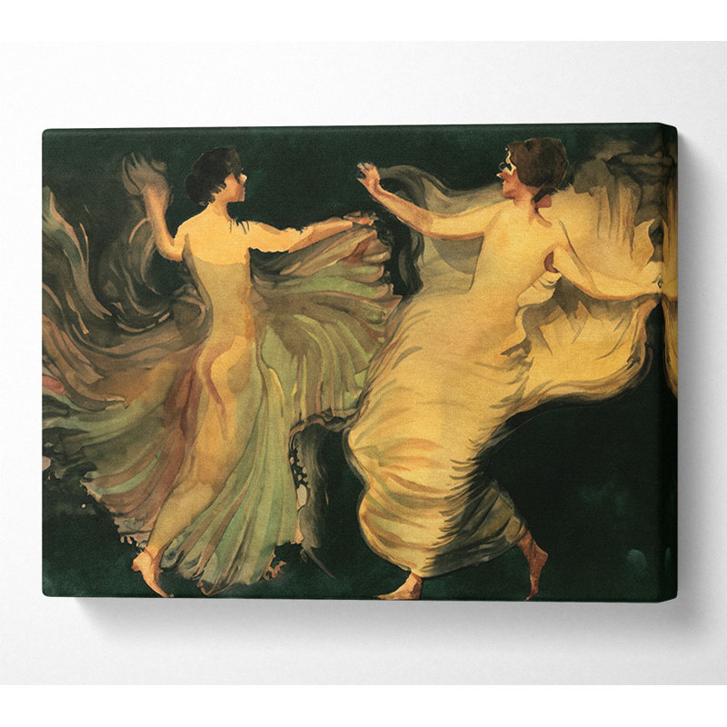 Franz Von Stuck Two Dancers - Wrapped Canvas Print, 66cm H x 106.6cm W x 10cmD