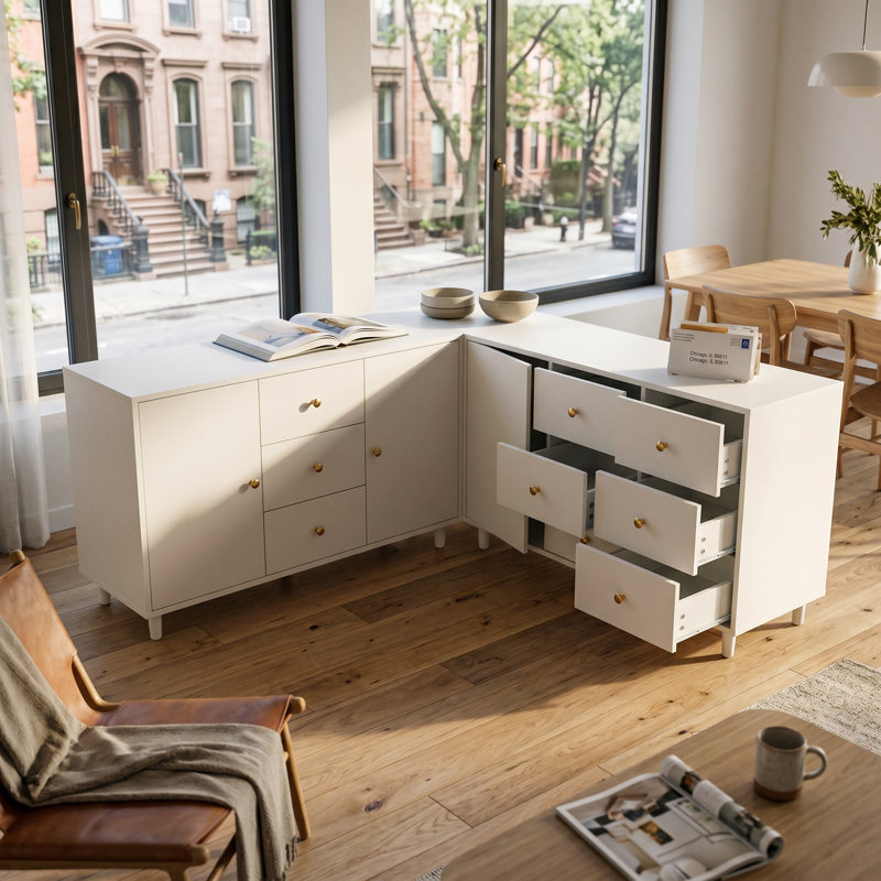 Armoire de rangement en L 63 po