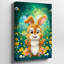 Reproduction d'art sur toile, "Un lapin joyeux avec fourrure moelleuse orange et blanche"-603345078