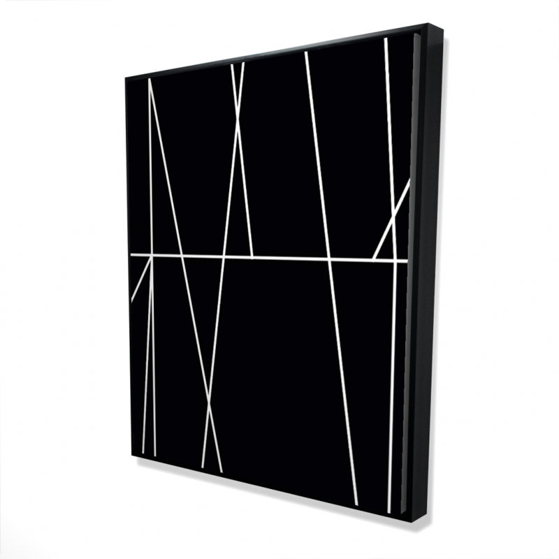 "Rayures blanches sur fond noir" sur toile