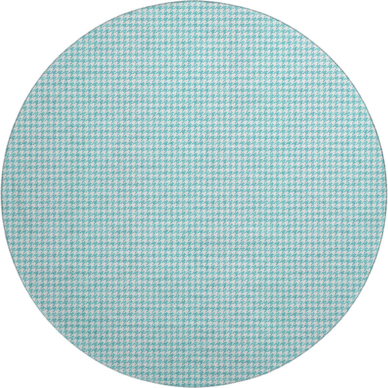 Premium Machine Washable Paullette AMF137 Aqua Rug, Round 8'