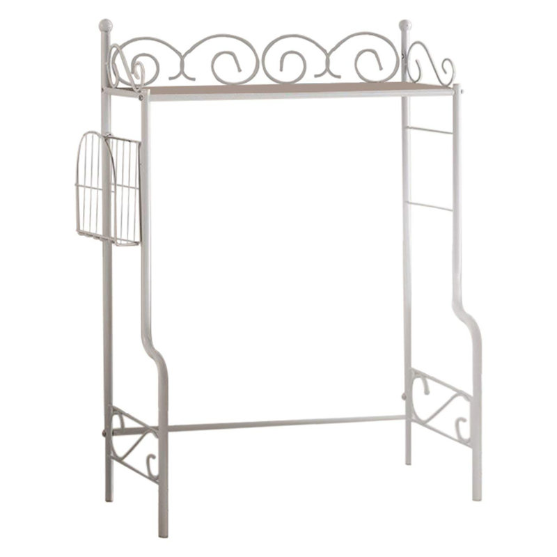 Freestanding Bathroom Shelf Storage Organizer Rack with Three Open Shelves and Over Toilet Design for Towels Toiletries and Decorative Display in a Compact and Functional - White
