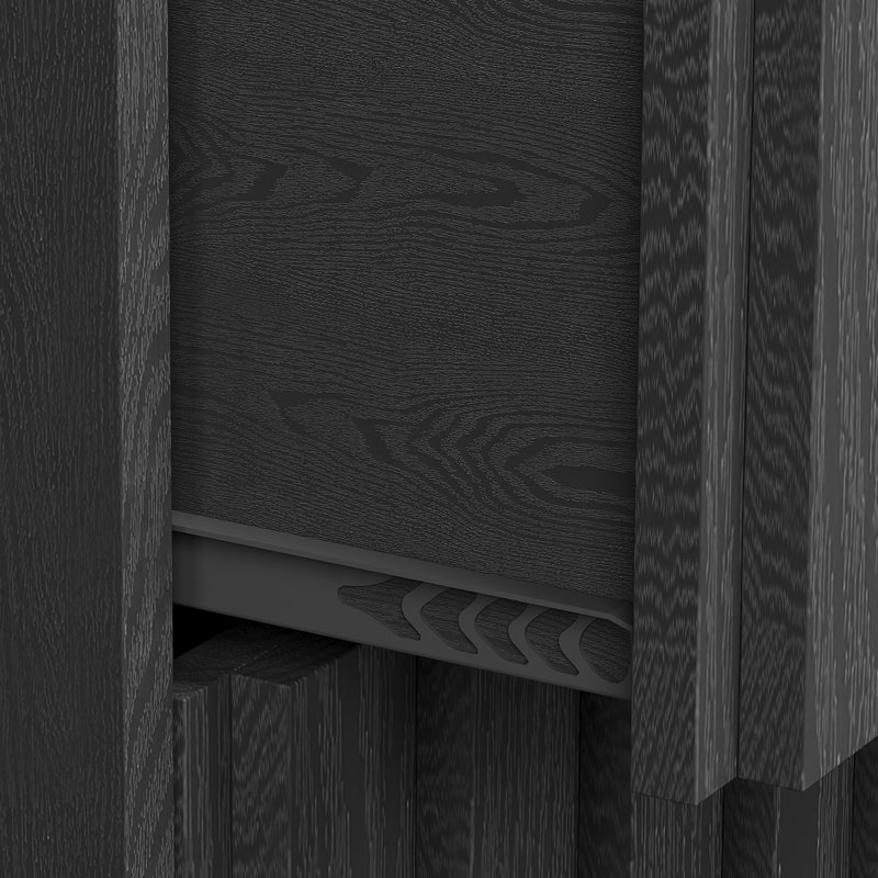 3 Drawer Dresser With Fluted Panel Design, Black