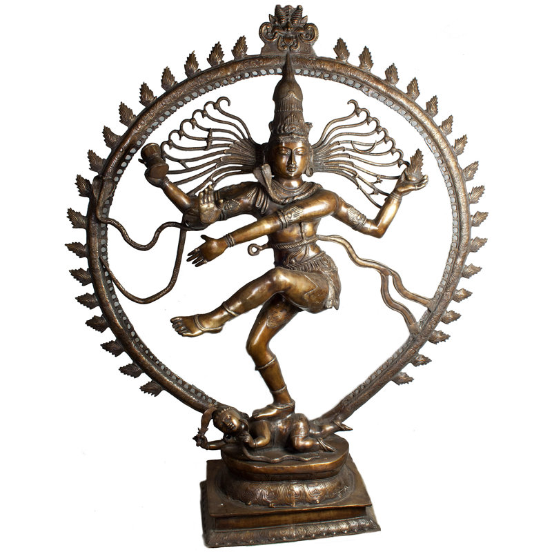 Statue de Shiva dansant indien traditionnel de 72 pouces en laiton, statue de Shiva dansant pour le salon ou le vestibule