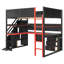 Lit mezzanine en bois avec escalier de rangement, bureau, tablettes et panneau perforé Aline-126026091-126026092