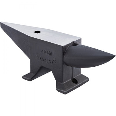 Cast Iron Anvil, 132 Lbs(60kg) Single Horn Anvil with Large Countertop and Stable Base, High Hardness Rugged Round Horn Anvil Blacksmith, for Bending, Shaping