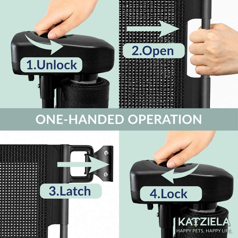 Katziela PawBarrier Retractable Mesh Gate