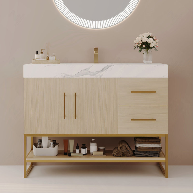 Armoire autoportante 36 po, Cream, Blanc