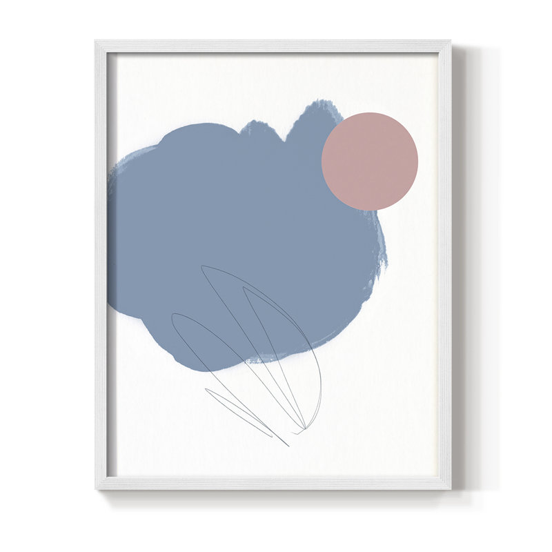«Elementary Abstract II», reproduction encadrée - bois massif, H 20 po x l 16 po, Blanc
