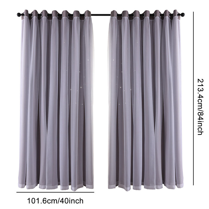Rideaux occultant gris pour fenêtre pour chambre à coucher et rideaux obscurcissant pour chambre de bébé, Gris