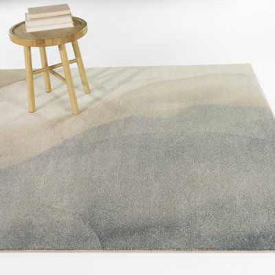 Tapis aquarelle bleu / rouille Yesim