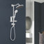 4 jets ronds de 9,76 po Système de douche à haute pression avec porte-savon en blanc (valve incluse)