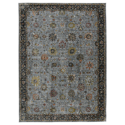Olivia Traditional Floral Bordered Premium Polyester Performance Area Rug