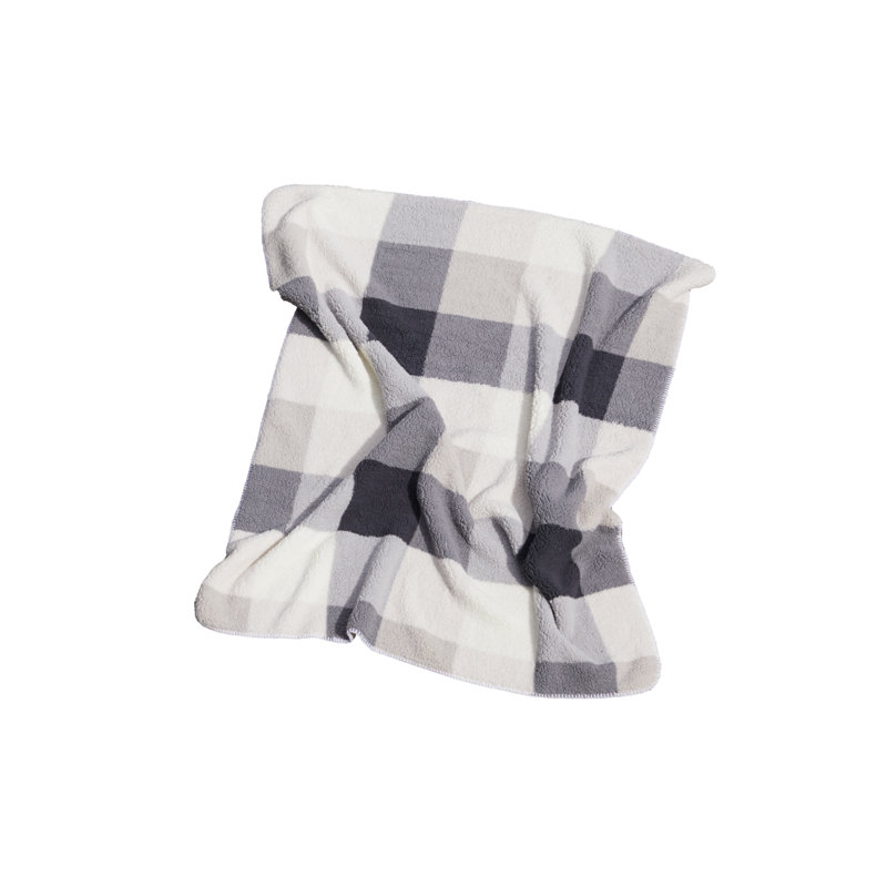 Knitted Throw Blanket, Gray Plaid Combo, Plaid