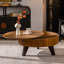 Table basse ronde de 31,5 po avec espace de rangement rétro, idéale pour le salon et le bureau-862399547