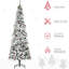 Bouquet de Noël artificiel de 7,5 pi avec 600 branches, pin, baies rouges, arbre à déplier automatique de 20,3 lb, floqué, ouvert