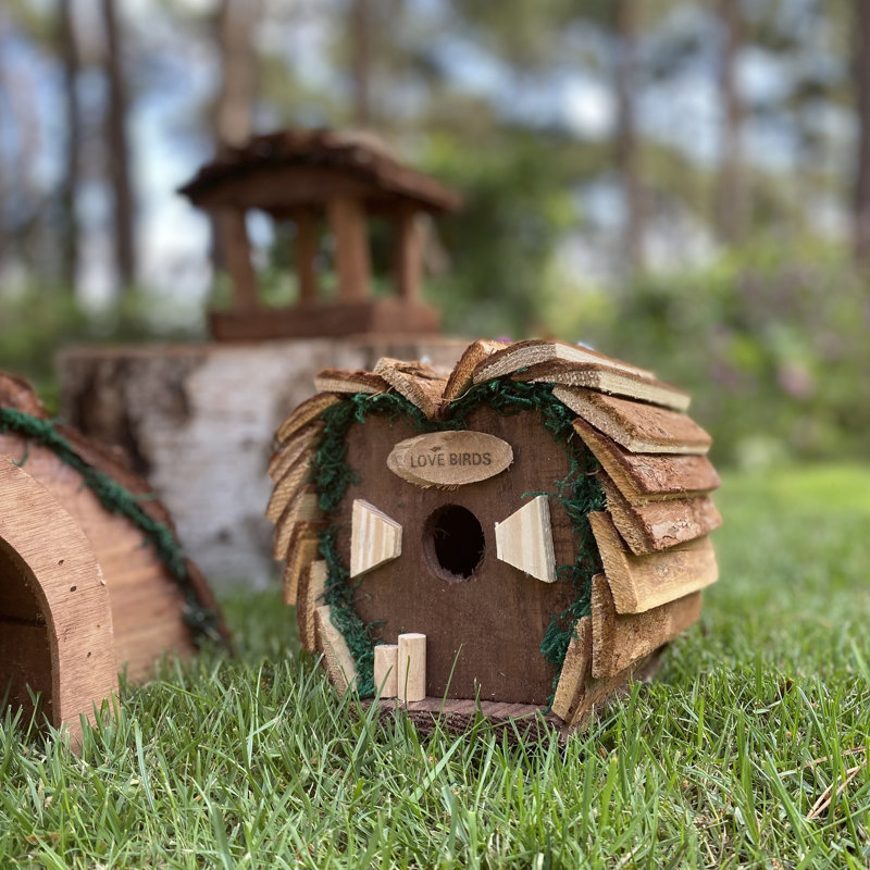 3 Piece Birdhouse Freestanding Hedgehog Set