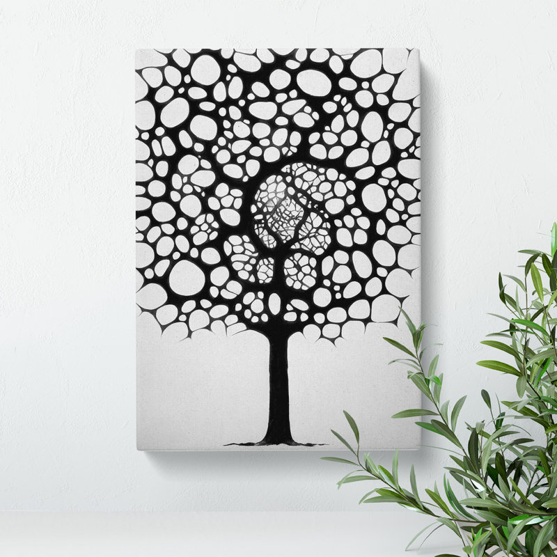 Monochrome Tree Art No.1 - Wrapped Canvas, 60cm H x 40cm W x 3cm D