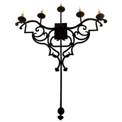 Fleur De Lys Steel Candle Wall Light