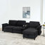 Canapé modulaire moderne en L avec rangement tout-en-un, poches d'accoudoirs de rangement latérales, console centrale avec porte-gobelet, repose-pieds avec rangement relevable, siège multi-siège confortable