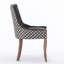 Ensemble de 2 chaises de salle à manger Ultra Side, tissu bleu, pieds en bois massif, tête de clou bronze