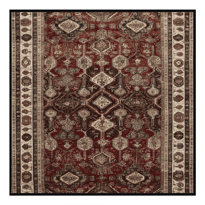 Tapis persan noir lavable à la machine