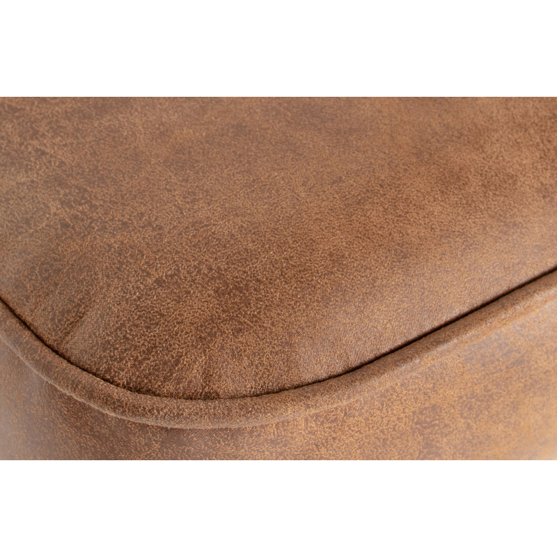 Vogue Upholstered Counter Stool with Metal Frame, Cognac