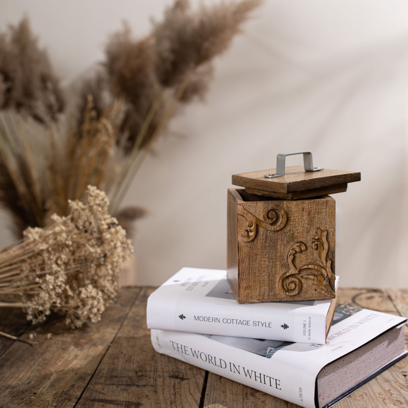 Boîte décorative en bois et métal Blaidyn