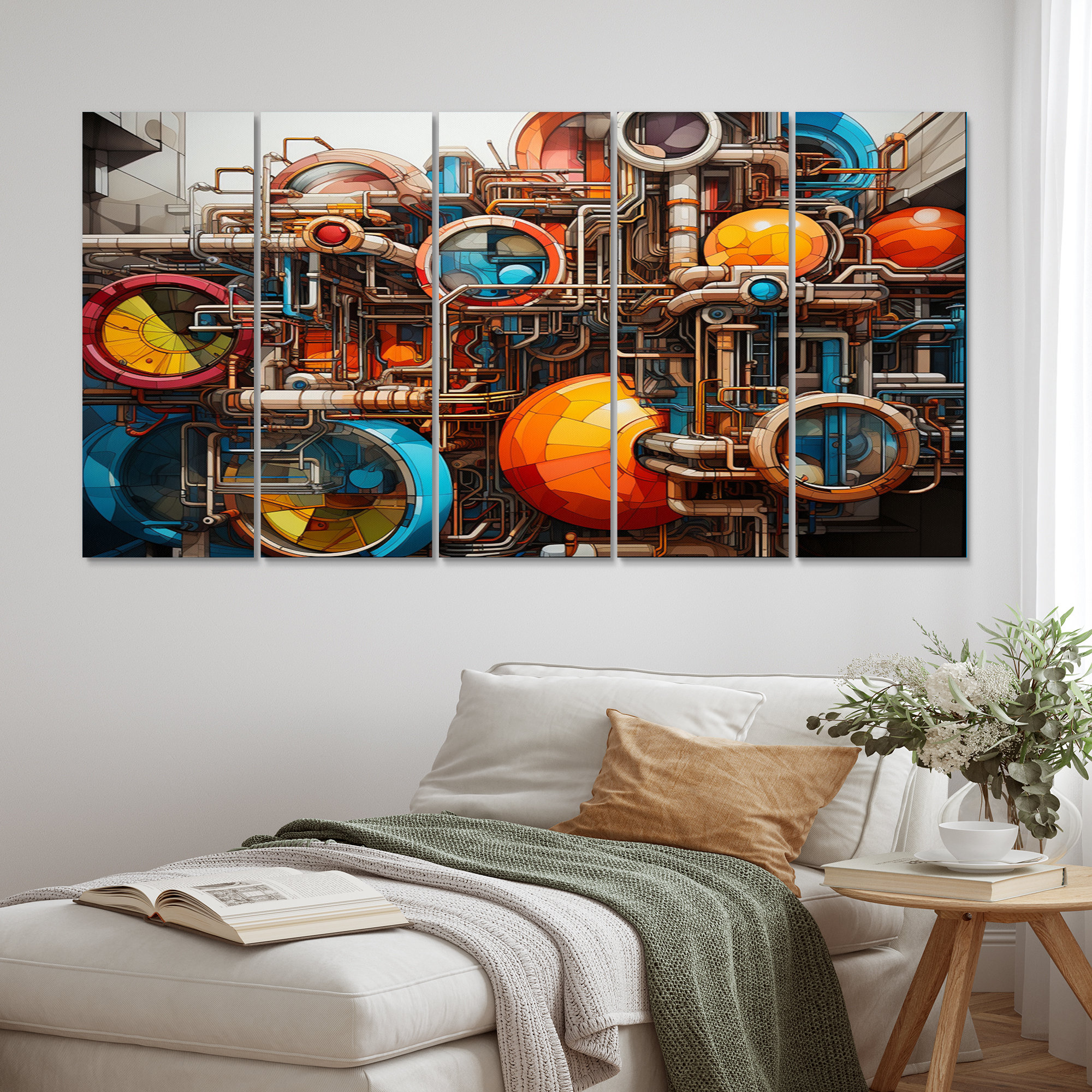 Snapshot of Industrial Metal Wall Decor With Colorful Accents